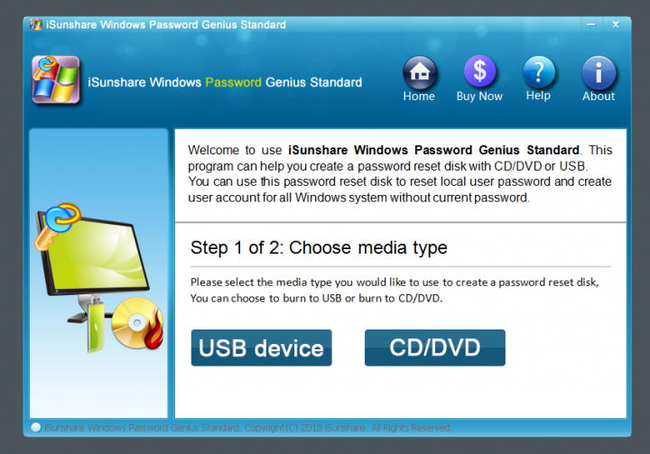 isunshare windows password genius standard